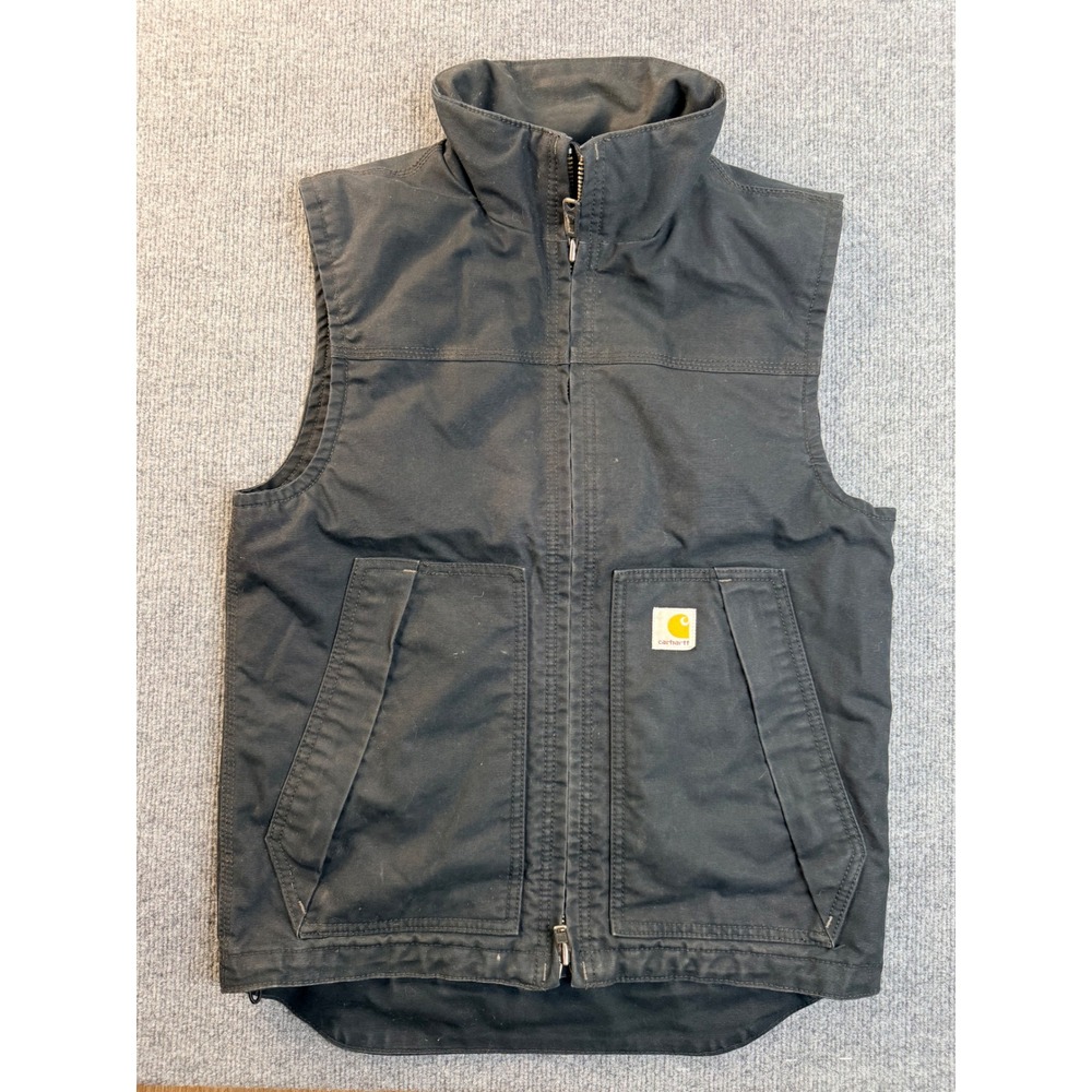 Carhartt Mens Small Black Quick Duck Vest Thinsulate Insulated Workwear 101494